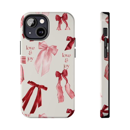 Love & Joy Phone Cases - Tough & Stylish, Holiday Gift, Floral Design, Durable Protection, Cute Accessory