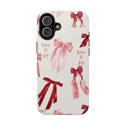 Love & Joy Phone Cases - Tough & Stylish, Holiday Gift, Floral Design, Durable Protection, Cute Accessory