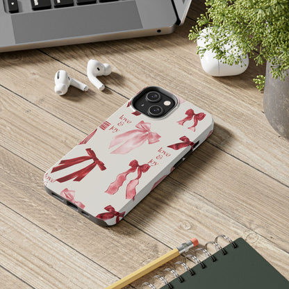 Love & Joy Phone Cases - Tough & Stylish, Holiday Gift, Floral Design, Durable Protection, Cute Accessory