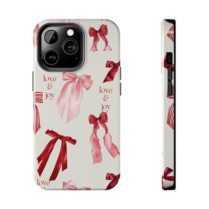 Love & Joy Phone Cases - Tough & Stylish, Holiday Gift, Floral Design, Durable Protection, Cute Accessory