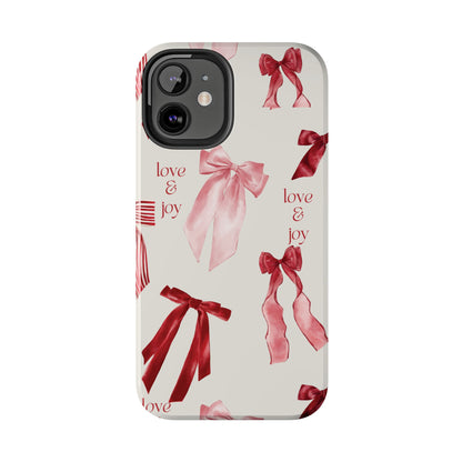 Love & Joy Phone Cases - Tough & Stylish, Holiday Gift, Floral Design, Durable Protection, Cute Accessory