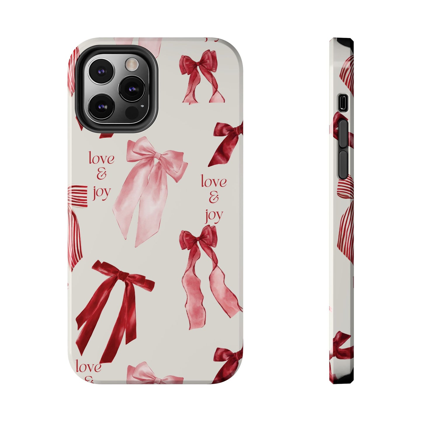 Love & Joy Phone Cases - Tough & Stylish, Holiday Gift, Floral Design, Durable Protection, Cute Accessory