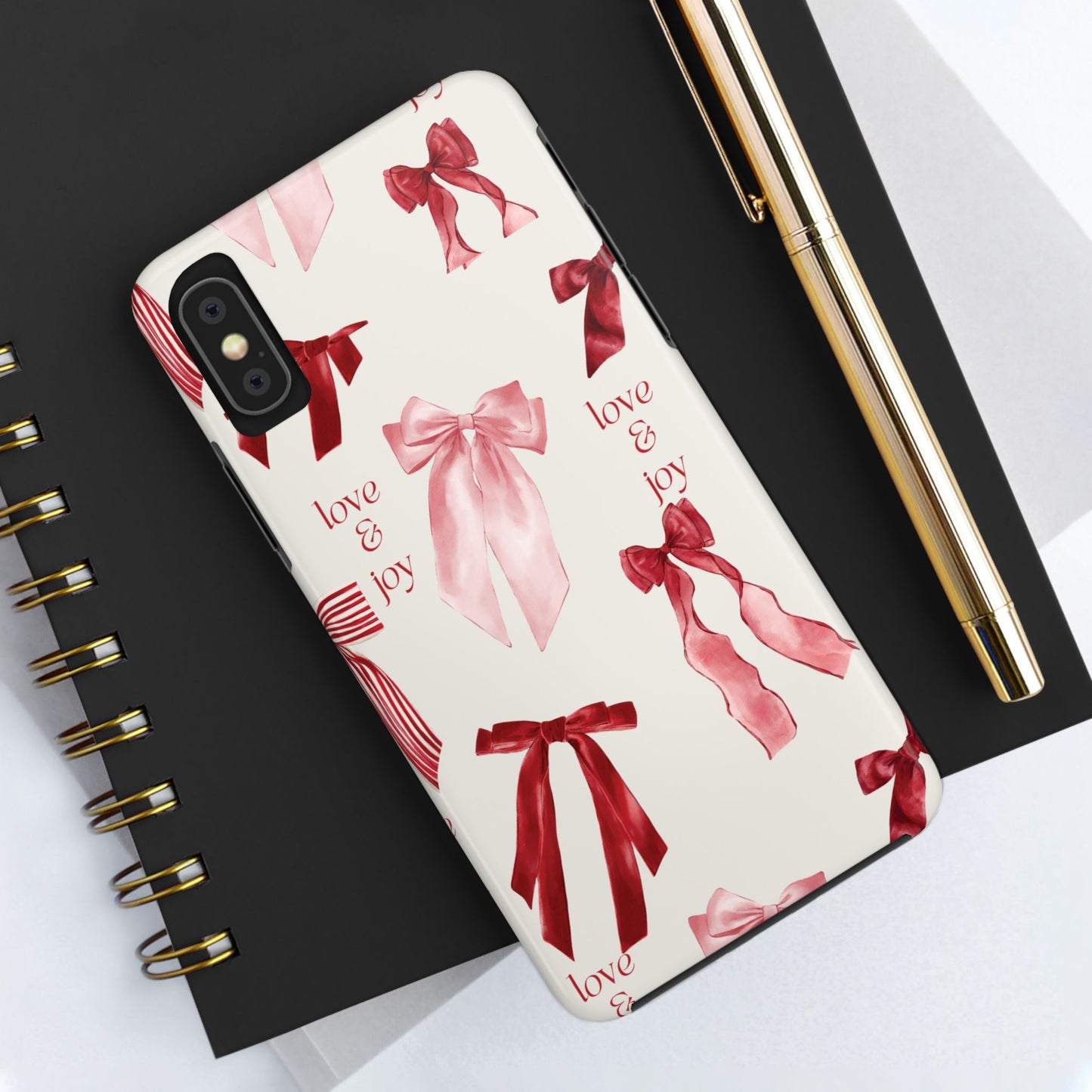 Love & Joy Phone Cases - Tough & Stylish, Holiday Gift, Floral Design, Durable Protection, Cute Accessory