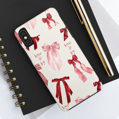Love & Joy Phone Cases - Tough & Stylish, Holiday Gift, Floral Design, Durable Protection, Cute Accessory