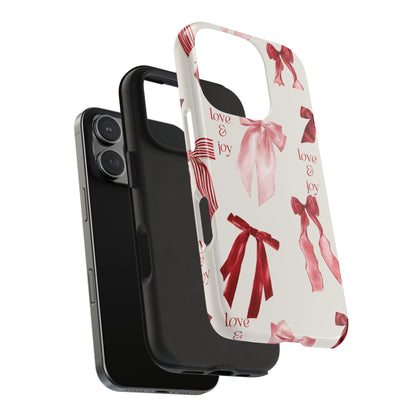 Love & Joy Phone Cases - Tough & Stylish, Holiday Gift, Floral Design, Durable Protection, Cute Accessory