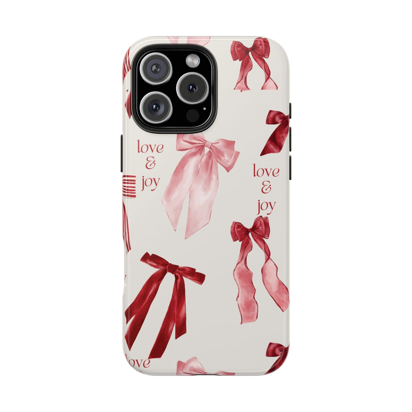 Love & Joy Phone Cases - Tough & Stylish, Holiday Gift, Floral Design, Durable Protection, Cute Accessory