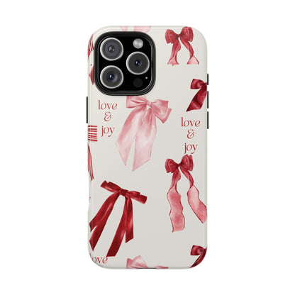 Love & Joy Phone Cases - Tough & Stylish, Holiday Gift, Floral Design, Durable Protection, Cute Accessory