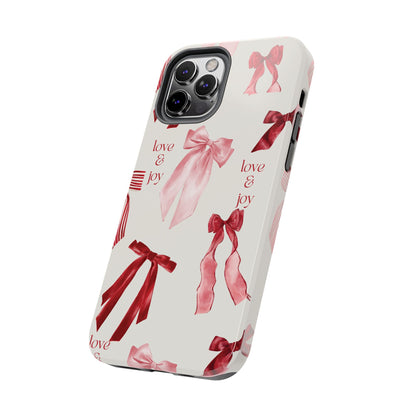 Love & Joy Phone Cases - Tough & Stylish, Holiday Gift, Floral Design, Durable Protection, Cute Accessory