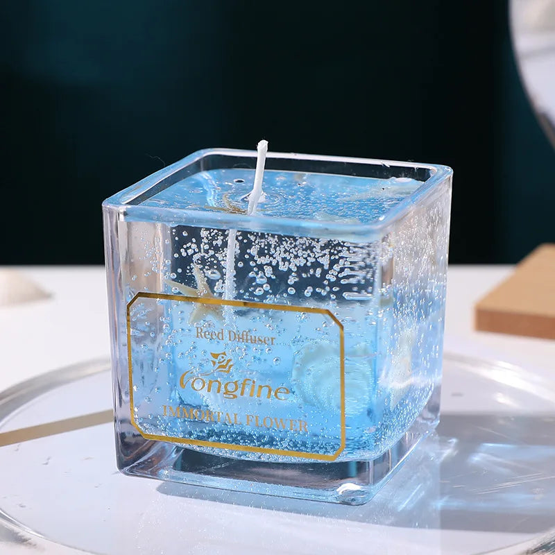 Fantastic Gel Wax Scented Candles Seashell Starfish Glass Cup Aromatherapy Candle Smokeless Romantic Wedding Candles Home Decor