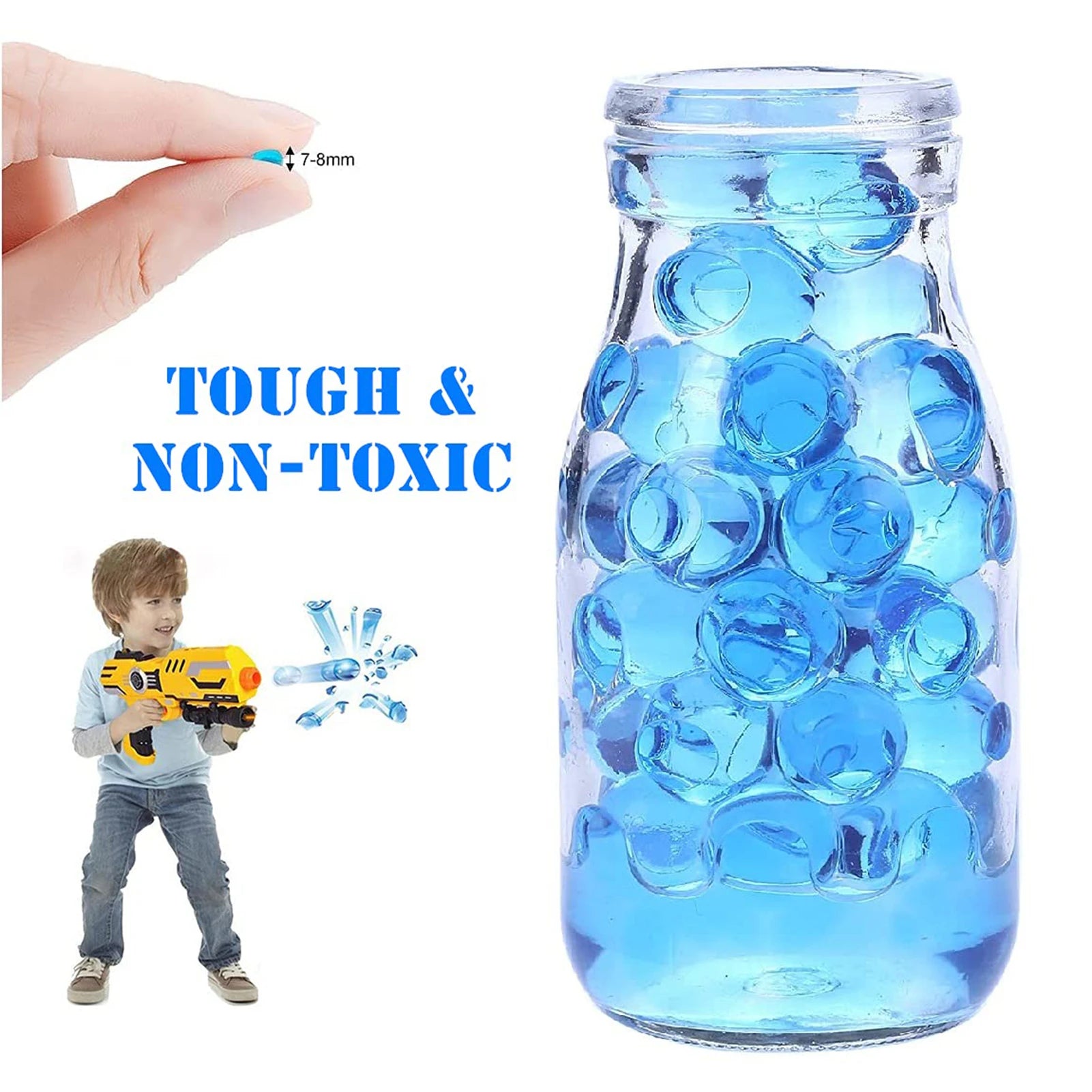 50000/100000Pcs Water Balls 7-8 MM Gel Splatter Ball Blaster Bullets Water Ball for Outdoor Activities Shooting Team Game Toys