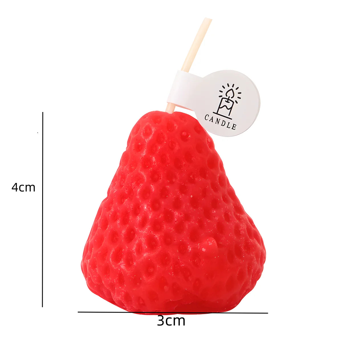 4Pcs Strawberry-Shaped Miniature Scented Candles Realistic Fruit-Scented Aromatherapy Candles Perfect as a Trendy Photo Prop