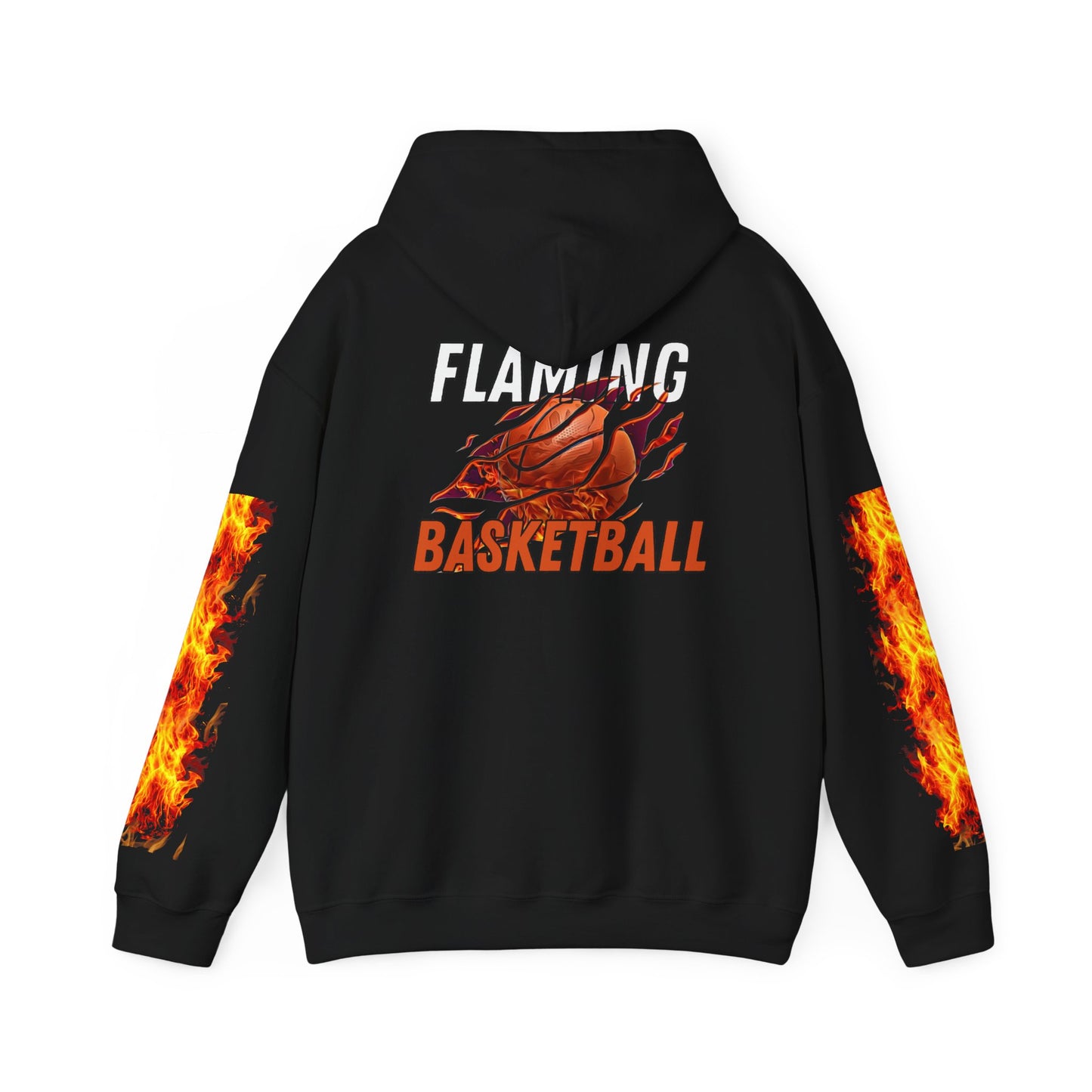 Flaming Basketball Unisex Hoodie, Cozy Sweatshirt for Game Day, Unique Sports Apparel, Gift for Basketball Lovers, Trendy Streetwear