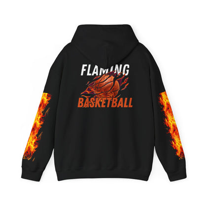 Flaming Basketball Unisex Hoodie, Cozy Sweatshirt for Game Day, Unique Sports Apparel, Gift for Basketball Lovers, Trendy Streetwear
