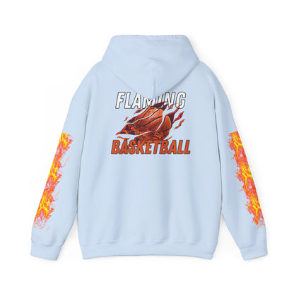 Flaming Basketball Unisex Hoodie, Cozy Sweatshirt for Game Day, Unique Sports Apparel, Gift for Basketball Lovers, Trendy Streetwear
