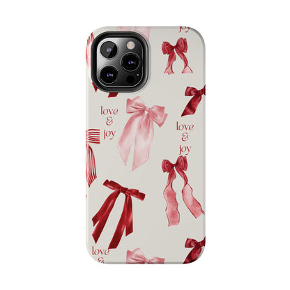 Love & Joy Phone Cases - Tough & Stylish, Holiday Gift, Floral Design, Durable Protection, Cute Accessory