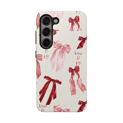 Love & Joy Phone Cases - Tough & Stylish, Holiday Gift, Floral Design, Durable Protection, Cute Accessory