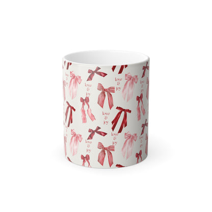 Color Changing Love & Joy Mug, Valentine's Day Gift, Inspirational Coffee Cup, Unique Present for Her, Whimsical Kitchenware