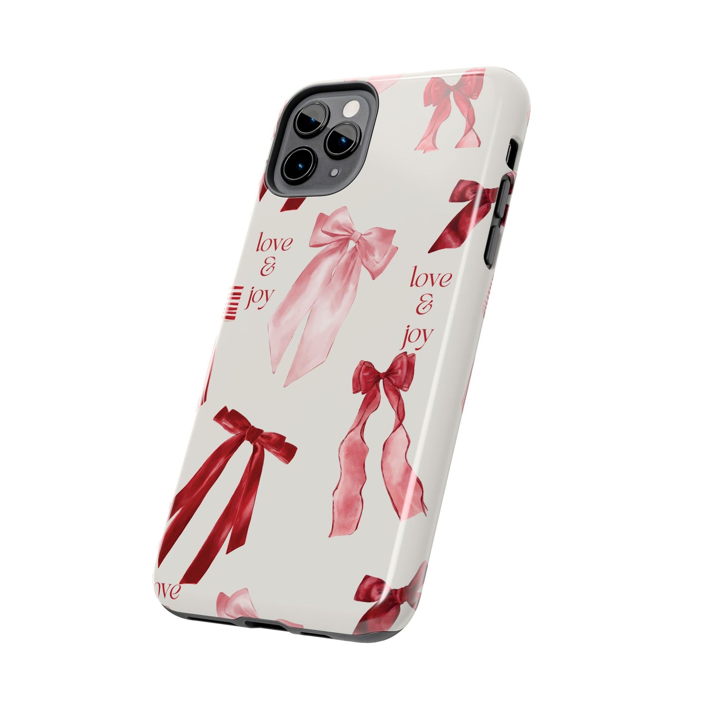 Love & Joy Phone Cases - Tough & Stylish, Holiday Gift, Floral Design, Durable Protection, Cute Accessory