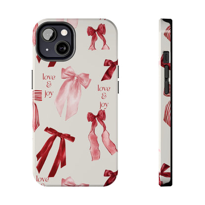 Love & Joy Phone Cases - Tough & Stylish, Holiday Gift, Floral Design, Durable Protection, Cute Accessory