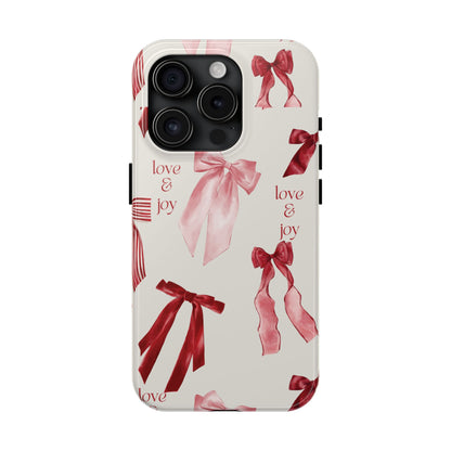 Love & Joy Phone Cases - Tough & Stylish, Holiday Gift, Floral Design, Durable Protection, Cute Accessory