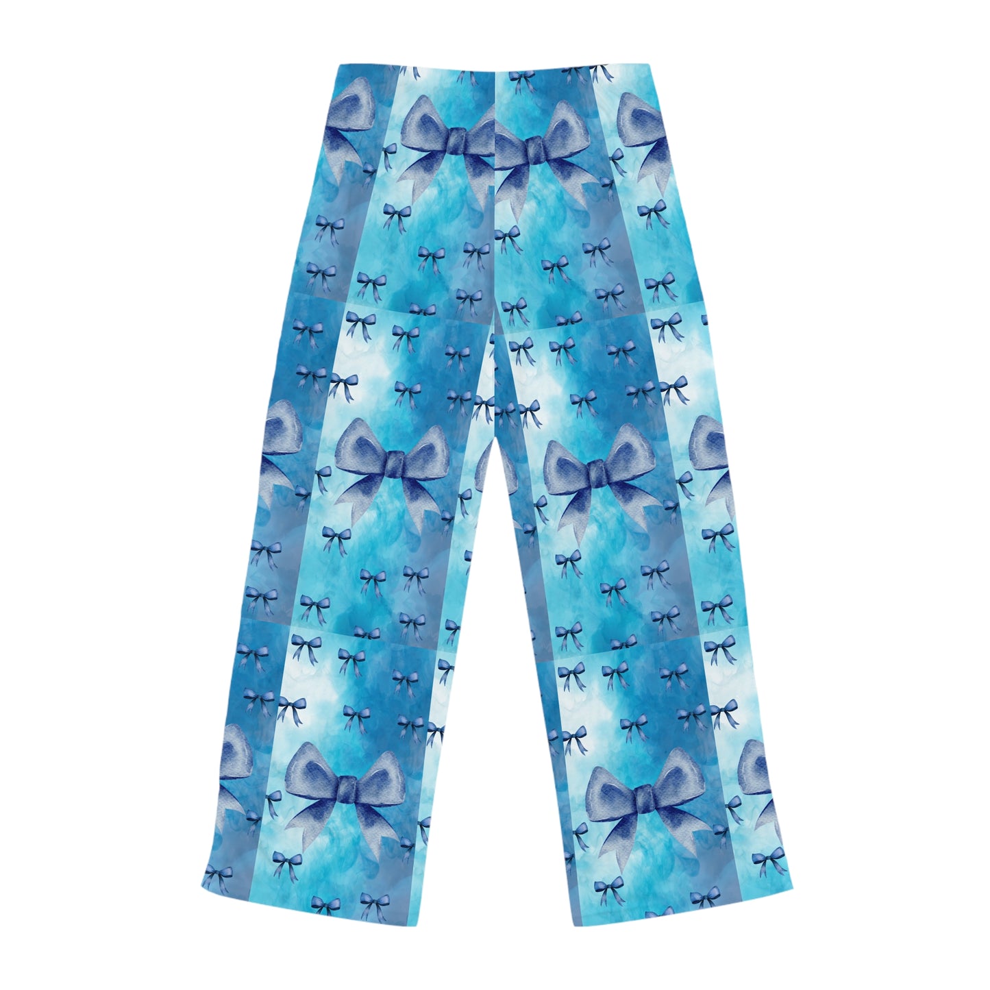 Cozy Women's Pajama Pants with Blue Bow Design, Comfortable Sleepwear, Relaxation Pants, Gift for Her, Loungewear, Homewear