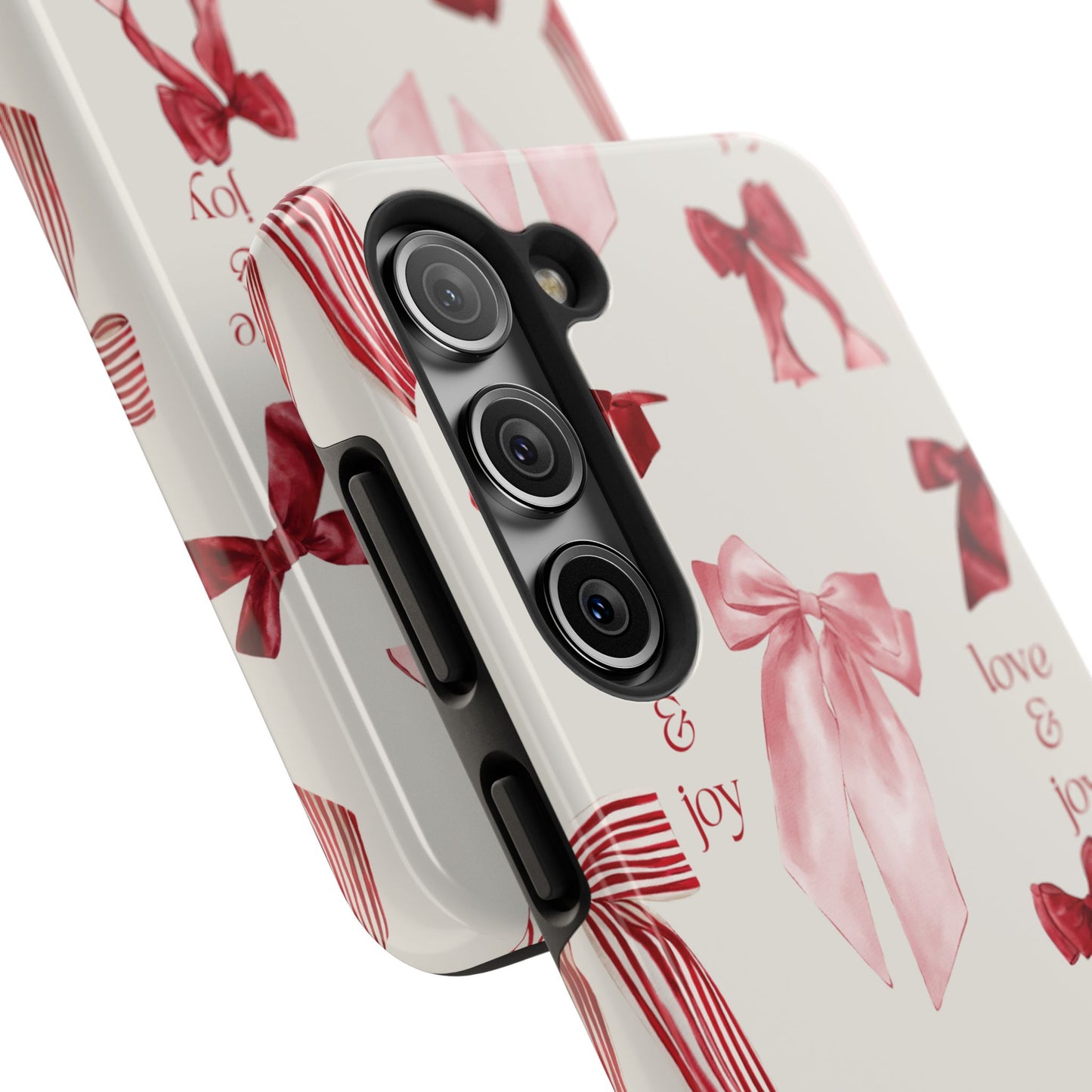 Love & Joy Phone Cases - Tough & Stylish, Holiday Gift, Floral Design, Durable Protection, Cute Accessory