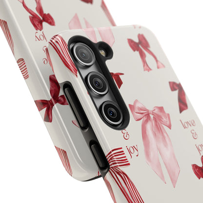 Love & Joy Phone Cases - Tough & Stylish, Holiday Gift, Floral Design, Durable Protection, Cute Accessory