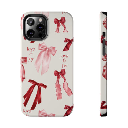 Love & Joy Phone Cases - Tough & Stylish, Holiday Gift, Floral Design, Durable Protection, Cute Accessory