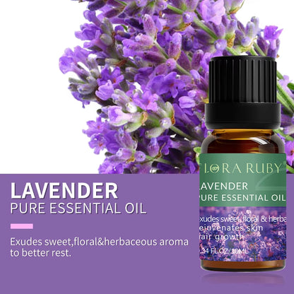 Essential Oils for Diffusers Lavender Eucalyptus Tea Tree Peppermint Rosemary Mint Bergamot Lemon Rose Pure Essential Oil 10Ml