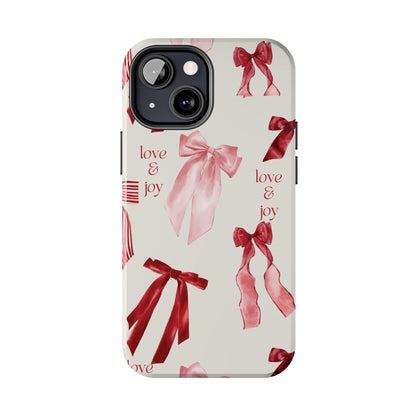 Love & Joy Phone Cases - Tough & Stylish, Holiday Gift, Floral Design, Durable Protection, Cute Accessory