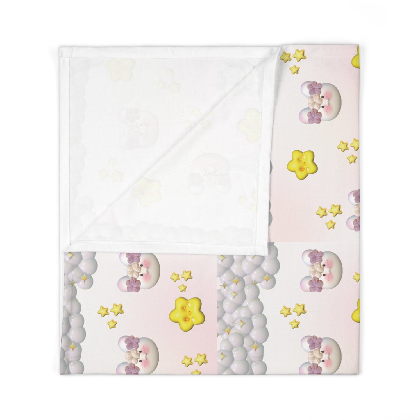 Cozy Baby Swaddle Blanket with Adorable Cloud and Star Design, Ideal for Newborns and Baby Showers, Soft Nursery Decor, Gift for Mom