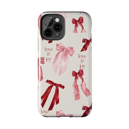 Love & Joy Phone Cases - Tough & Stylish, Holiday Gift, Floral Design, Durable Protection, Cute Accessory