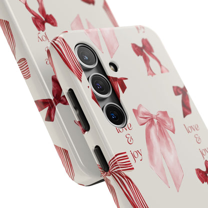 Love & Joy Phone Cases - Tough & Stylish, Holiday Gift, Floral Design, Durable Protection, Cute Accessory