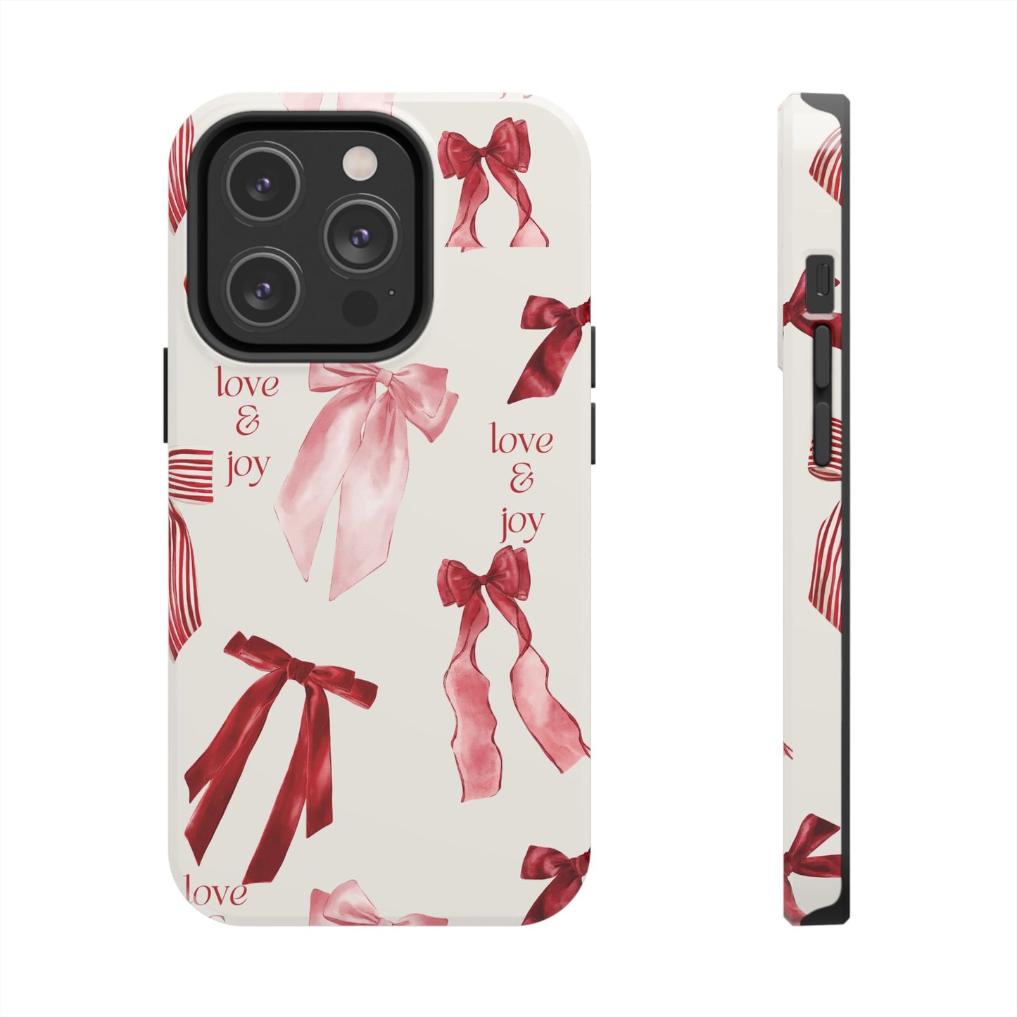 Love & Joy Phone Cases - Tough & Stylish, Holiday Gift, Floral Design, Durable Protection, Cute Accessory