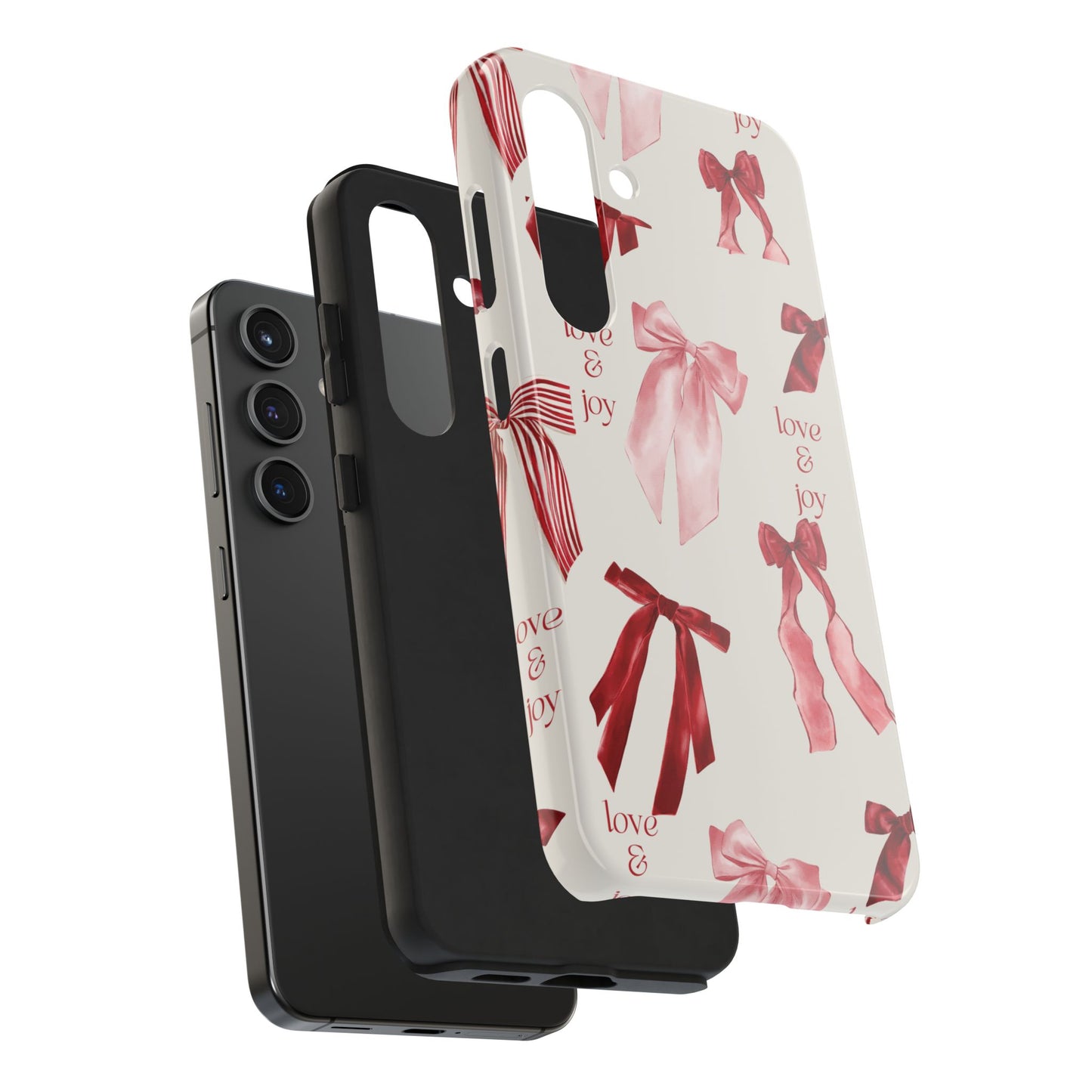 Love & Joy Phone Cases - Tough & Stylish, Holiday Gift, Floral Design, Durable Protection, Cute Accessory