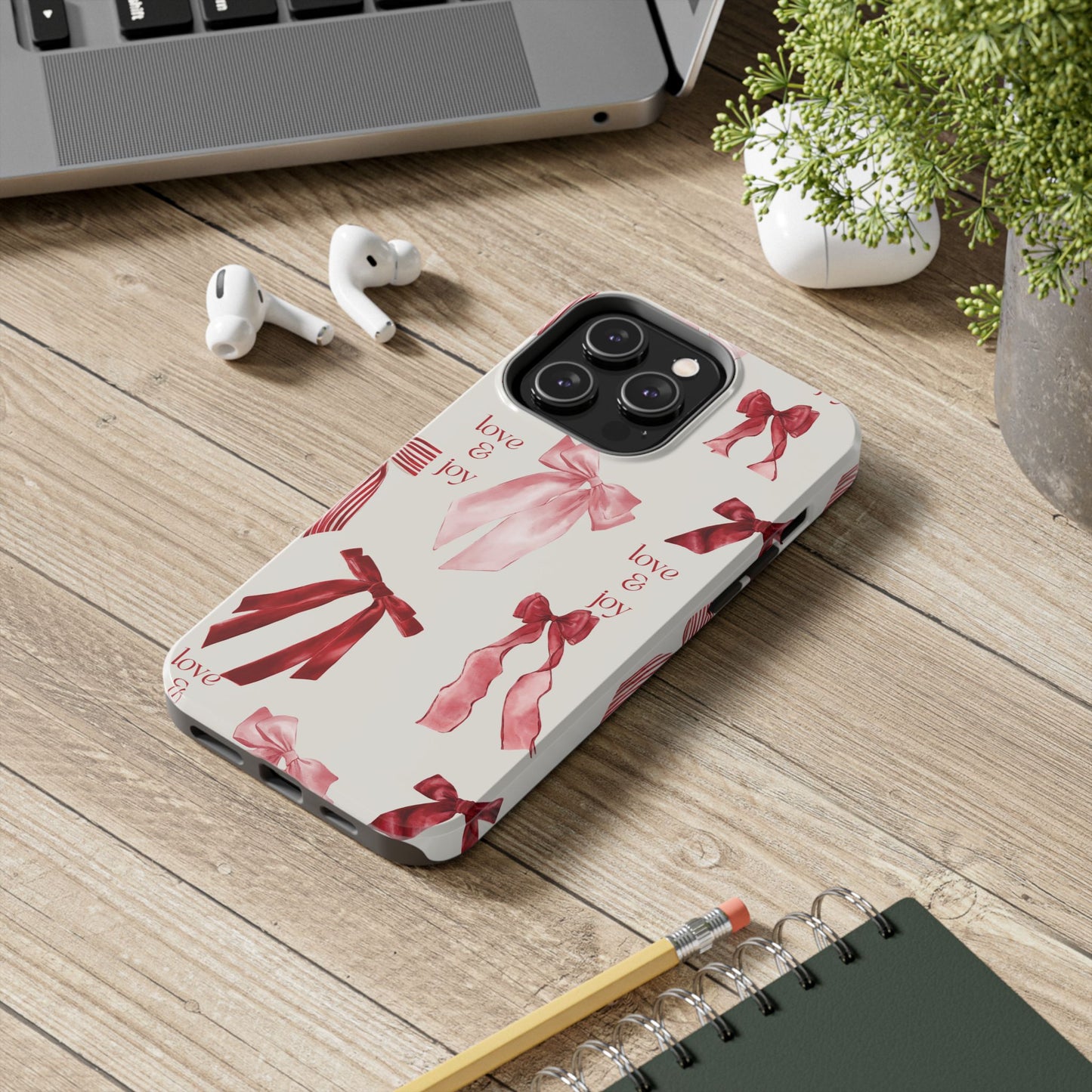 Love & Joy Phone Cases - Tough & Stylish, Holiday Gift, Floral Design, Durable Protection, Cute Accessory