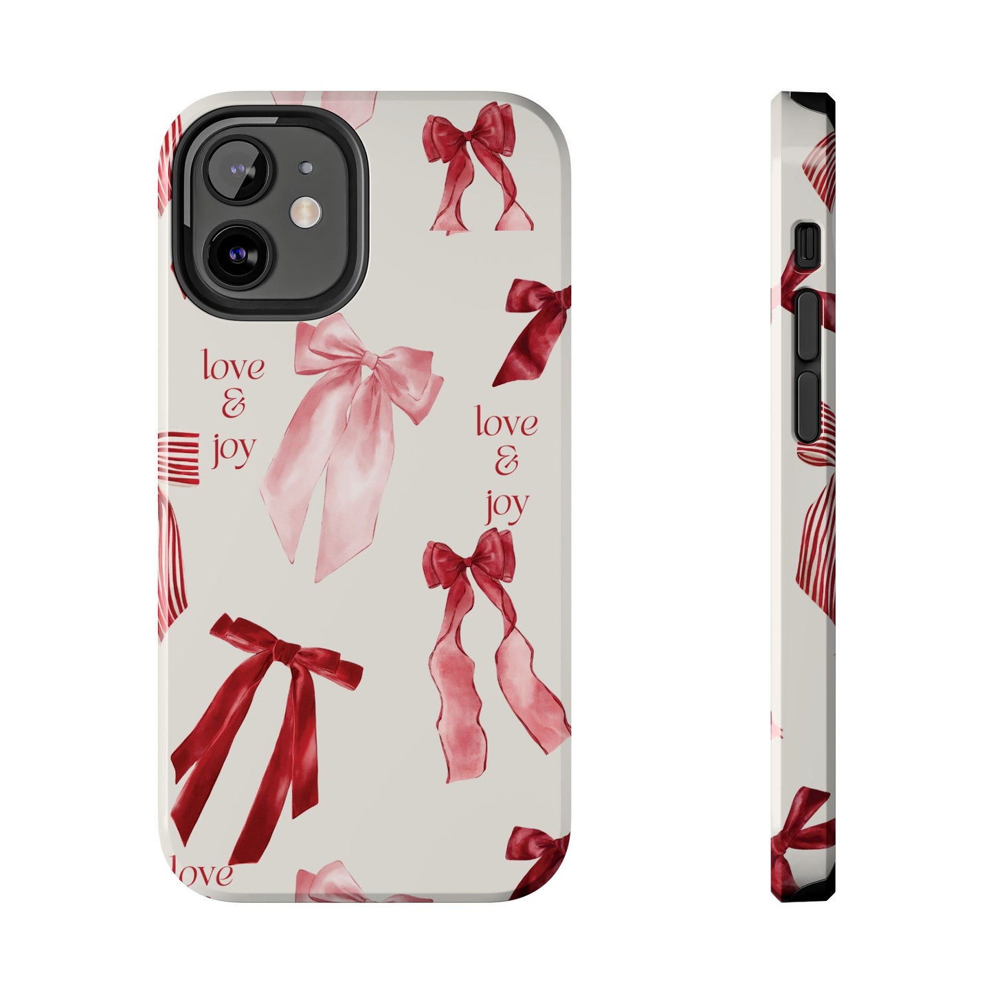 Love & Joy Phone Cases - Tough & Stylish, Holiday Gift, Floral Design, Durable Protection, Cute Accessory