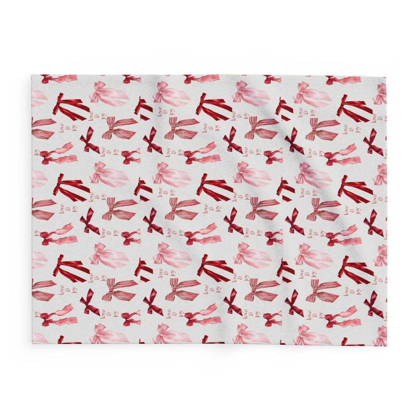 Cozy Ribbon Pattern Fleece Blanket - Soft Throw, Valentine's Gift, Home Decor, Warm Blanket for All Occasions, Decorative Gift