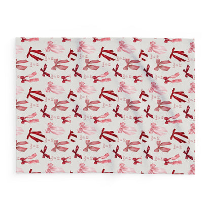 Cozy Ribbon Pattern Fleece Blanket - Soft Throw, Valentine's Gift, Home Decor, Warm Blanket for All Occasions, Decorative Gift
