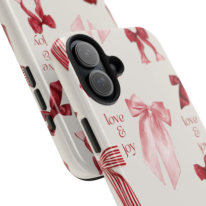 Love & Joy Phone Cases - Tough & Stylish, Holiday Gift, Floral Design, Durable Protection, Cute Accessory