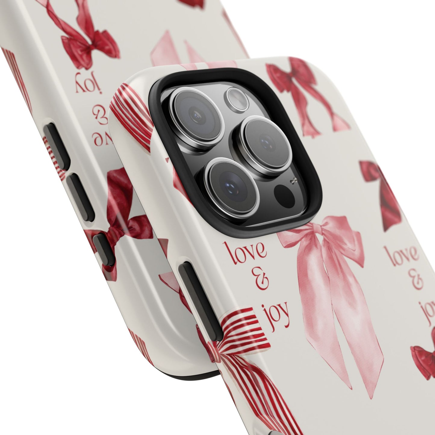 Love & Joy Phone Cases - Tough & Stylish, Holiday Gift, Floral Design, Durable Protection, Cute Accessory