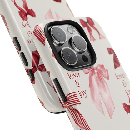 Love & Joy Phone Cases - Tough & Stylish, Holiday Gift, Floral Design, Durable Protection, Cute Accessory