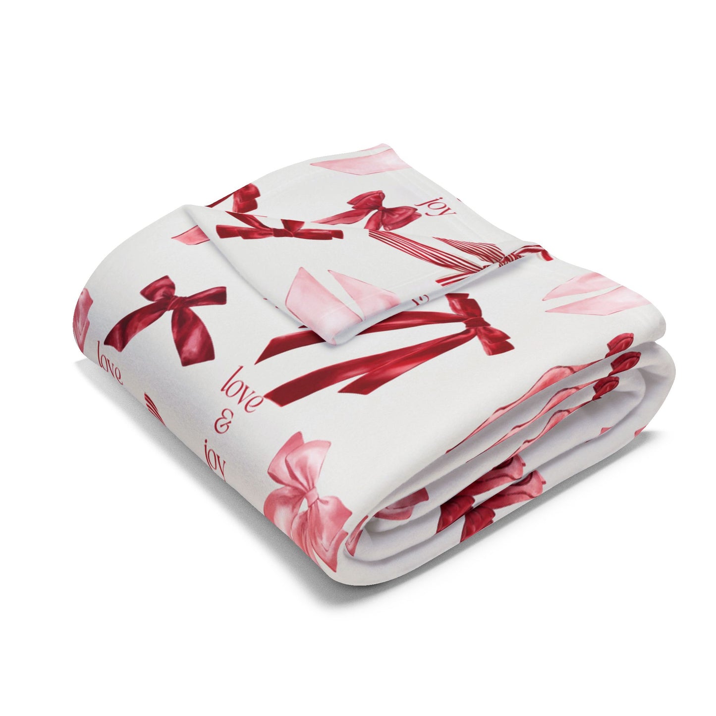 Cozy Ribbon Pattern Fleece Blanket - Soft Throw, Valentine's Gift, Home Decor, Warm Blanket for All Occasions, Decorative Gift