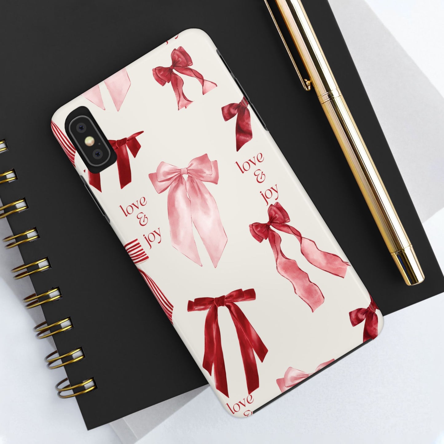 Love & Joy Phone Cases - Tough & Stylish, Holiday Gift, Floral Design, Durable Protection, Cute Accessory