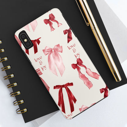 Love & Joy Phone Cases - Tough & Stylish, Holiday Gift, Floral Design, Durable Protection, Cute Accessory