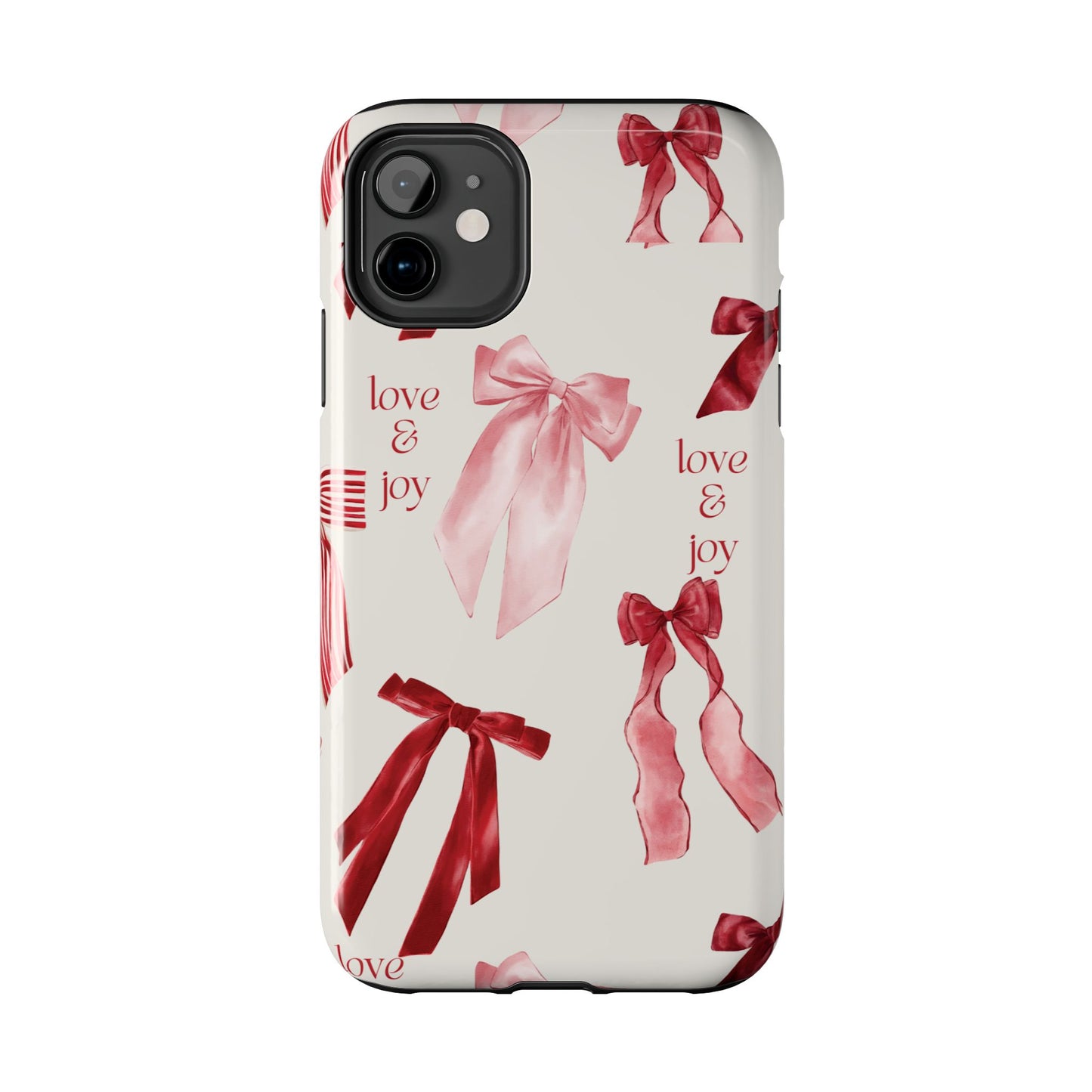 Love & Joy Phone Cases - Tough & Stylish, Holiday Gift, Floral Design, Durable Protection, Cute Accessory