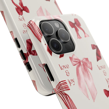 Love & Joy Phone Cases - Tough & Stylish, Holiday Gift, Floral Design, Durable Protection, Cute Accessory