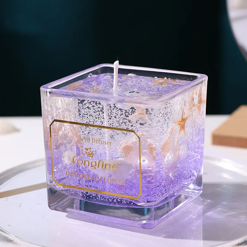 Fantastic Gel Wax Scented Candles Seashell Starfish Glass Cup Aromatherapy Candle Smokeless Romantic Wedding Candles Home Decor