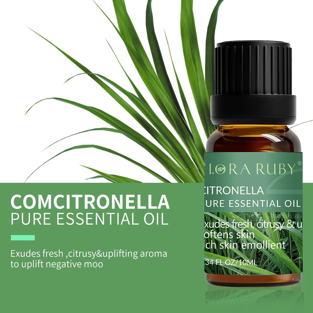 Essential Oils for Diffusers Lavender Eucalyptus Tea Tree Peppermint Rosemary Mint Bergamot Lemon Rose Pure Essential Oil 10Ml