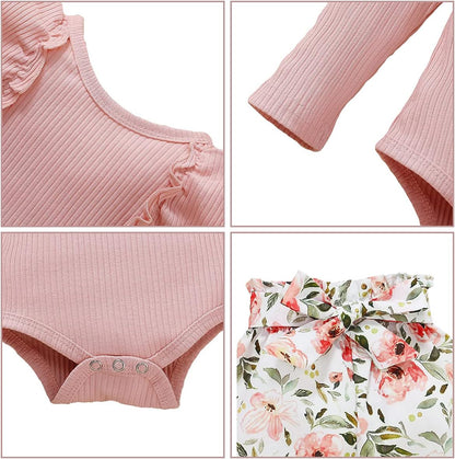 Newborn Baby Girl Clothes Infant Long Sleeve Romper Pants Winter Set Fall Baby Girl Outfits 0-3 Months New Born Clothing 0-3 Girl